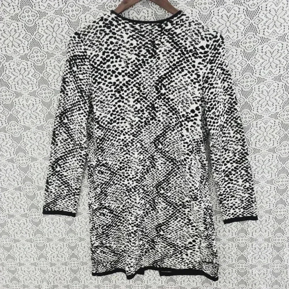 Calvin‎ Klein Pattern Crewneck Long sleeve Sweater Long Cardigan Women's S - Picture 2 of 7